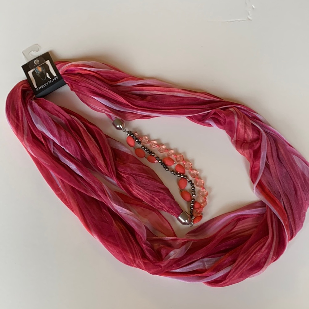 Jewelry Scarf Women’s Pink Infinity With Jewels